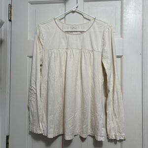 L.L. Bean Cotton Modal Long Sleeve Cream Top size XL